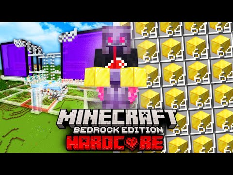 Hice una GRANJA de ORO MASIVA en mi SURVIVAL TECNICO HARDCORE en MINECRAFT BEDROCK!✌ (#16)