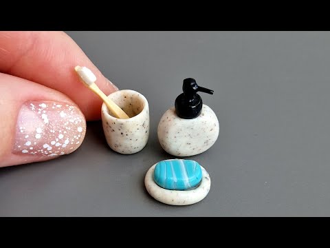 Miniature bathroom items🧼🪥🛁Polymer clay\DIY\Tutorial\Fimo Botanical