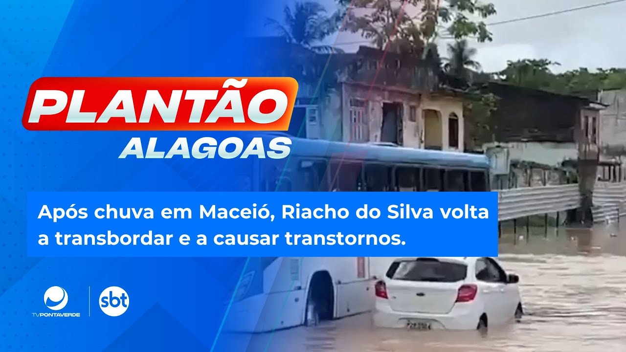 Após chuva em Maceió, Riacho do Silva volta a transbordar e a causar transtornos.