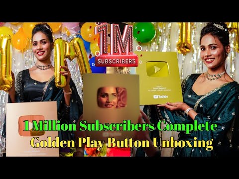 1M Celebration & Gold Play Button Unboxing video🥳🤩