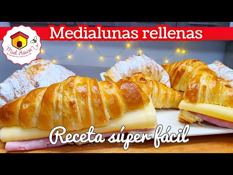 MEDIALUNAS RELLENAS RIQUISIMAS receta fácil CROISSANTS CASEROS