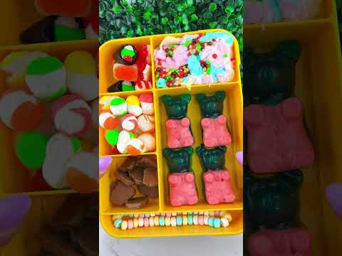 Packing School Lunch with Cotton CANDY Food *BENTO Box* Satisfying Video ASMR! #asmr 🍭🍫