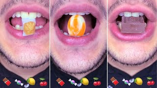 ASMR  one min emoji food Challenge 먹방 candy chocolate