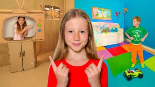Nastya with friends Challenge Cardboard or Color Toys