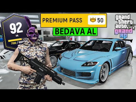 GTA 5 GRAND RP BEDAVA BATTLEPASS NASIL ALINIR ? 400 GC İLE 90 LEVEL OLDUM VE EFSANE ARABALAR ALDIM