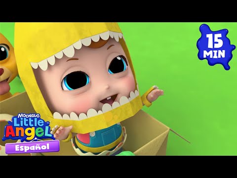 Disfrazarse de dinosaurio| Canciones Infantiles 🎵  Para bebés | Little Angel y sus amigos