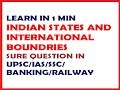 Indian States Sharing Boundaries with Neighboring Countries