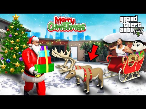 Franklin And Shinchan Celebrate A Christmas day With Santa Claus IN GTA V | GTA Gamer Da