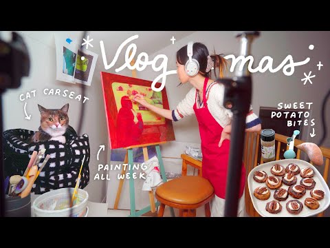 My Second Largest Painting ❄️ Vlogmas #2, digital art, project pan, & sweet potato bites