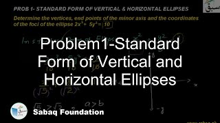 Problem1-Standard Form of Vertical and Horizontal Ellipses