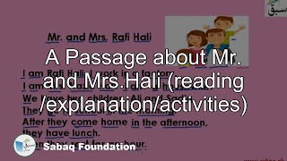 A Passage about Mr. and Mrs.Hali (reading /explanation/activities)