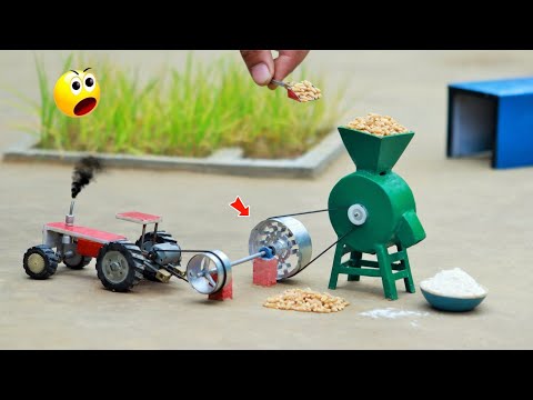 diy tractor mini flour mill machine science project @creativetractor