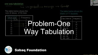 Problem-One Way Tabulation