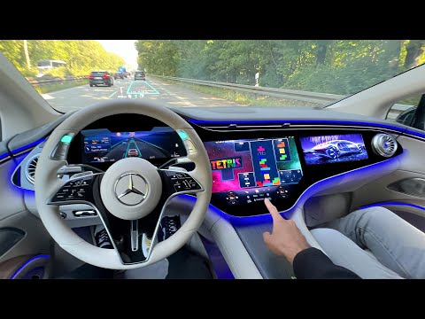 2025 NEW AUTONOMOUS Mercedes DRIVE?! Level 3 Autonomous EQS POV Drive! Interior Ambiente Review