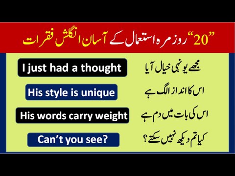 20 Short English Sentences for Beginners with Urdu Translation | English with Saba