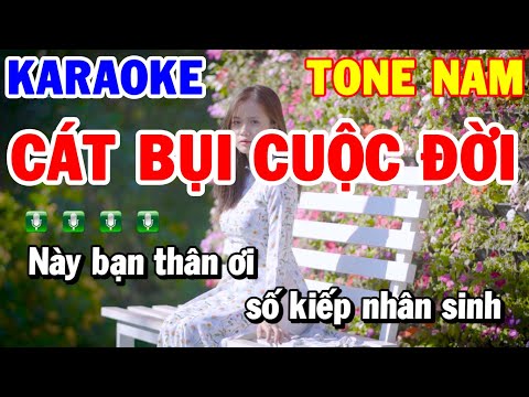 Karaoke Nhạc Sống Cát Bụi Cuộc Đời | Tone Nam G#m Nhạc Sống Rumba Beat Hay