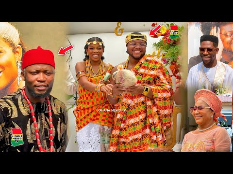 Brain Jotter,Moses Bliss, Ngozi Ezeonu Arrive @ Deacon Famous colourful Traditional Wedding in Ghana