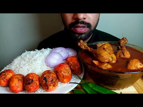 SPICY CHICKEN JHOL EGG WITH RICE EATING SHOW @Hungry piran