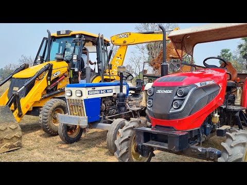 Jcb 3dx Eco Excellence Backhoe Machine Loading Mud In Mahindra and Swaraj Tractor | Jcb and Tractor