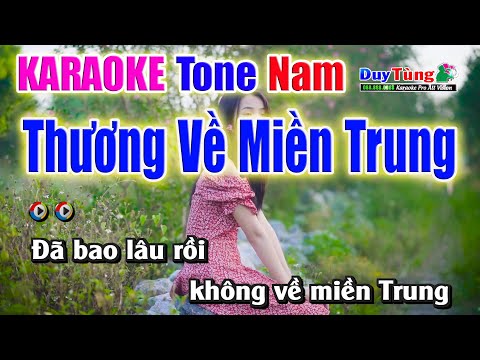 Karaoke || Thương Về Miền Trung – Tone Nam || Nhạc Sống Duy Tùng