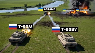 Russian T-90M Destroys Ukrainian Abrams Tank in One Shot!