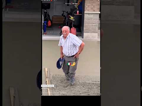 Oldest Concrete guy on tictok pours 8 yards of stamp concrete #shorts