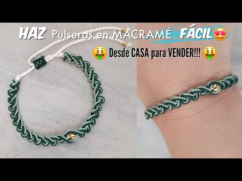 Como hacer PULSERA FÁCIL Y RÁPIDO EN MACRAMÉ | PULSERA EN MACRAMÉ PARA PRINCIPIANTES