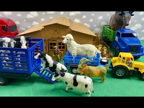 TRUCK, TRACTOR, PLAYMOBIL, GOAT, SHEEP, COW, OX / CARRETA, TRATOR, CABRA, CARNEIRO, CAVALO