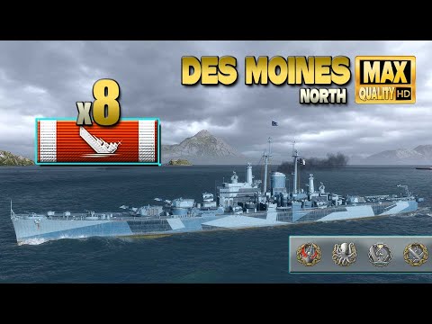 Des Moines  Excellent play on map North   World of Warships