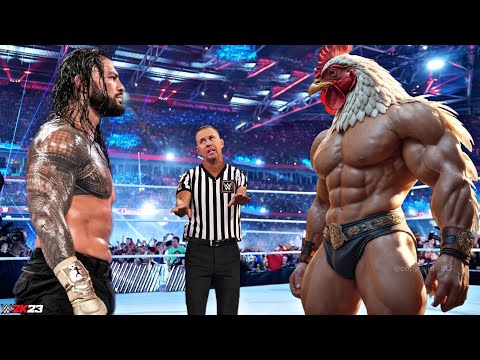 WWE 2K23 - Roman Reigns vs Muscle Chicken - FULL MATCH | WWE Jan 18, 2024
