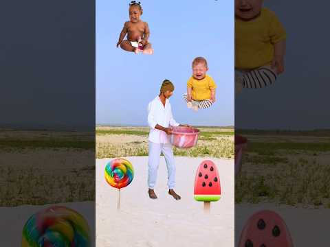 Flying crying cute babies Catching vs hen, parrot & puppy & yellow lizard- #funny#short