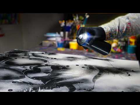 Painting This Gorilla With Just a Stencil | Full Neon Street Art Reveal