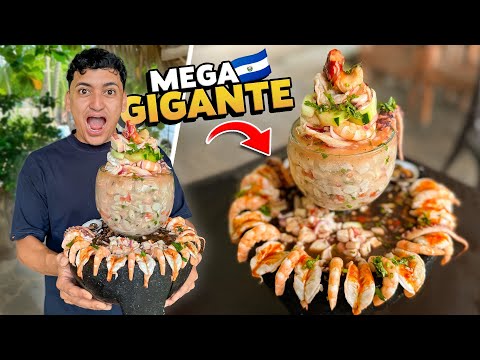 ¡LLEGARON los CEVICHES GIGANTES en MOLCAJETE!😱 a EL SALVADOR🇸🇻 *Una Locura*