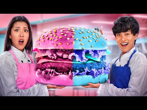 Blue VS Pink Food Challenge | AU