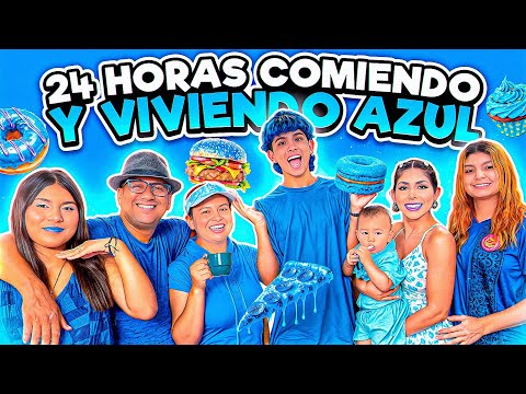 24 HORAS COMIENDO Y VIVIENDO AZUL 💙😱