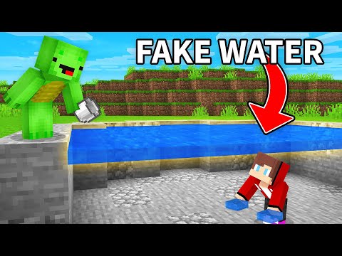 JJ Use FAKE WATER To Prank Mikey in Minecraft (Maizen)