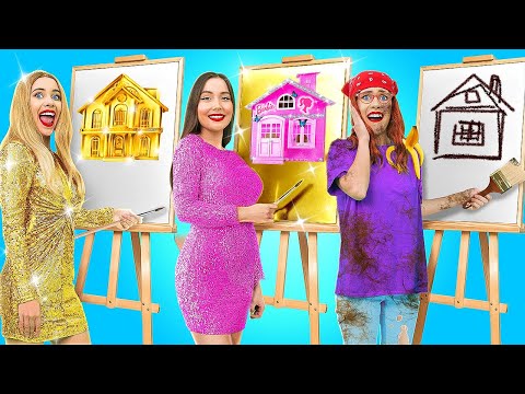 CÓMO DIBUJAR UNA CASA PARA BARBIE 🎨 Reto de Habitación Secreta por 123 GO!