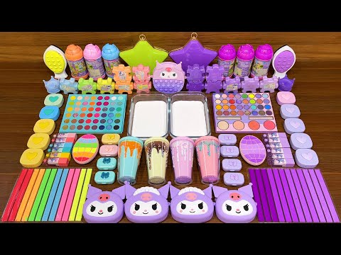 RAINBOW vs PURPLE! Mixing random into GLOSSY SLIME! Relaxing Slime Video #150