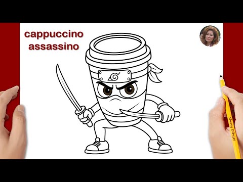 Como dibujar a Cappuccino Assassino facil | Cómo dibujar Brainrot | Dibujos Felices