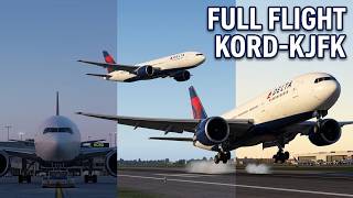 X-Plane 12.4.4 Beta: Testing the FF B777-200LR on a Full Flight | KORD-KJFK