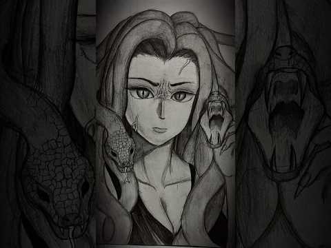 ゴルゴン三姉妹#イラスト#オリジナル#メデューサ#描いてみた #怪人#Monster#illustration#Gorgon#shorts