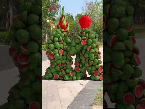 Create humanoid fruit characters🍉🍏 stand up, walking and touching... 3D special effects