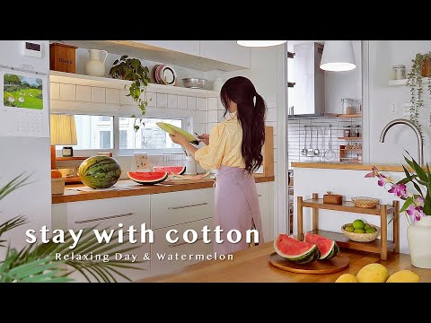 วันสบายๆ ในฤดูร้อน ☀️ | สารพัดเมนูจากแตงโมทั้งลูก 🍉 | แกงแตงโม | เปลือกแตงโมผัดไข่ | ยำแตงโม | VLOG