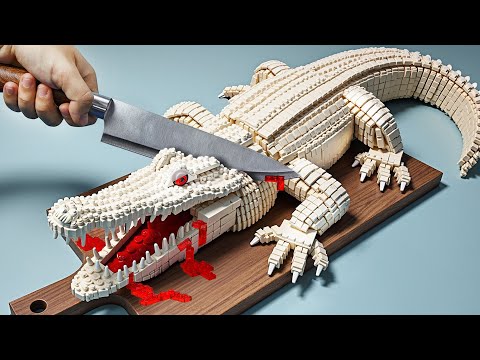 Hunting Pefect RARE WILD CROCODILE Recipe IRL | Lego Cooking Stop Motion ASMR