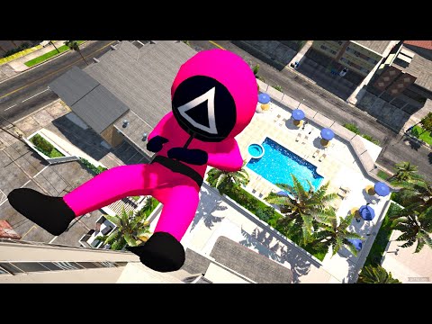 GTA 5 Water Ragdolls | SQUID GAME 2 Jumps/Fails (Euphoria Physics | Funny Moments)