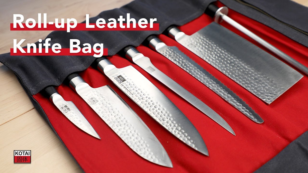 Japanese Chef Knife Set with Roll Bag 
