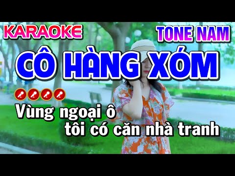 Cô Hàng Xóm Karaoke Nhạc Sống Tone Nam | Bến Tình Karaoke