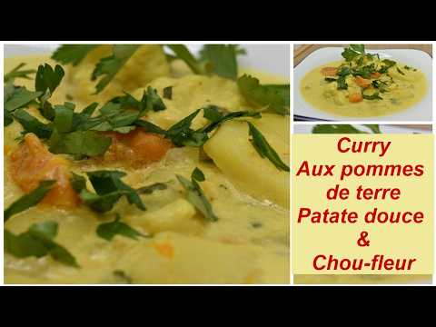 Curry aux pommes de terre, patate douce et chou fleur #gratin #cuisine facile #cuisine indienne