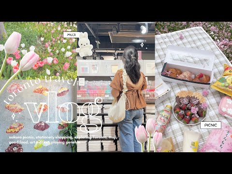 aesthetic days in my life ⋆୨୧˚*⋆ // vlog, sakura picnic, muji, stationery shopping, art alley, games