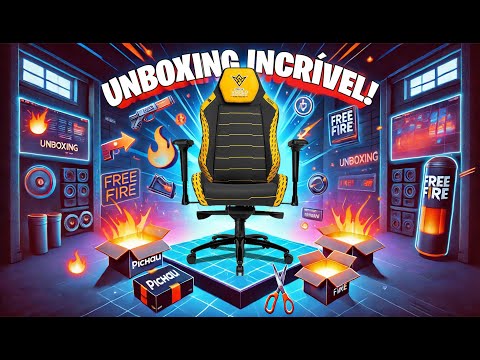 GANHEI A CADEIRA GAMER DA FINAL DO FREE FIRE WORLD SERIES 2024 DA PICHAU! UNBOXING COMPLETO